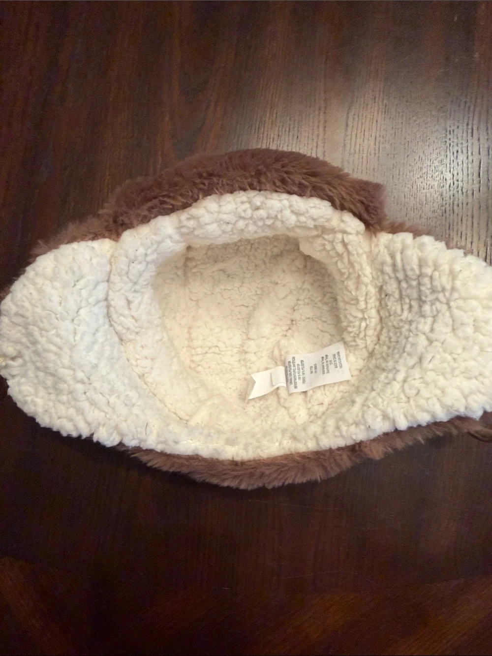 Amazon Kids Faux Fur Trapper Hat in Brown with Cream Lining